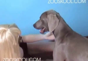 Golden blonde and her doggy are getting pleasure