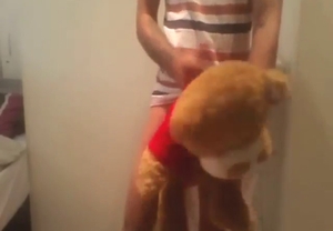Dude fucks a teddy bear to set the bar high